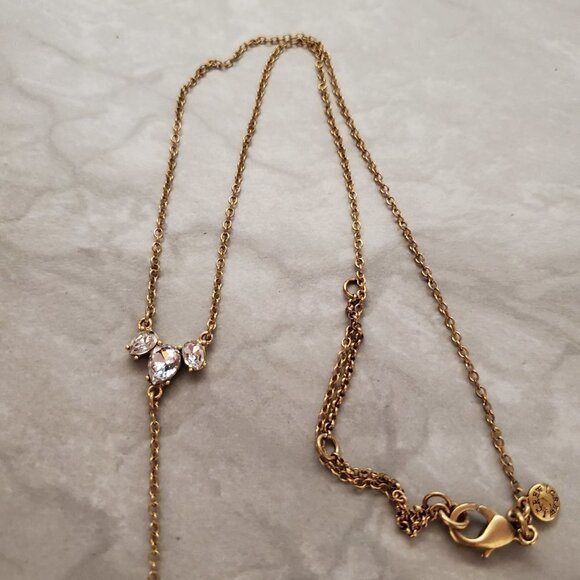 ✨ J.Crew Modern Minimalist Rhinestones Crystal Pave Pendant Necklace ✨ - Picture 4 of 10